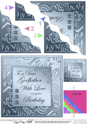 Elegant Metallic Birthday Godfather Wavy Corner Stacker