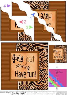 Fun and Funky Animal Print Wavy Corner Side Stacker Topper