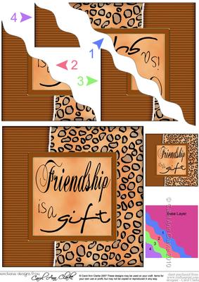 Fun and Funky Animal Print Wavy Corner Side Stacker Topper