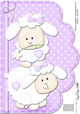A4 Little Lamb Felties Scalloped Edge