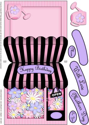 Flower Shop Shaped Card with Decoupage N Greetings