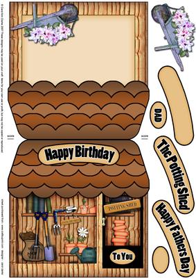 The Potting Shed Shop Shaped Card with Decoupage N Greetings