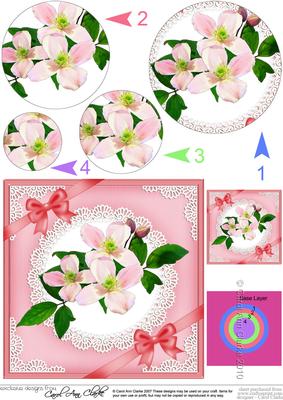 Clematis and Lace Circle Pyramage Topper