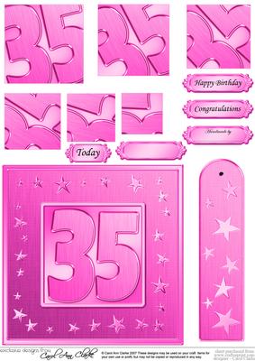 35th Bright Metallic Age Quick Card with Twisted Pyramage