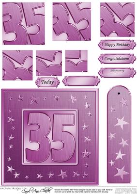 35th Bright Metallic Age Quick Card with Twisted Pyramage