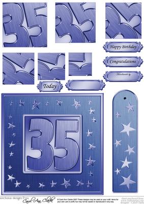 35th Bright Metallic Age Quick Card with Twisted Pyramage