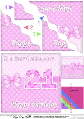 21st Birthday Goddaughter Felties Wavy Corner Side Stacker