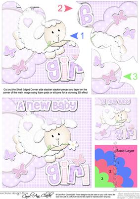 A New Baby Girl Lamb Felties Shell Corner