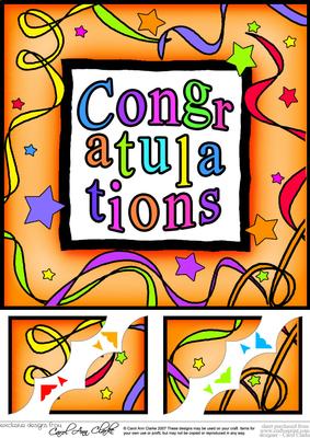 8 x 8 Congratulations Scalloped Corner Topper