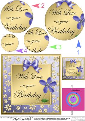Floral Elegance Birthday Quick Card with Circle Pyramage