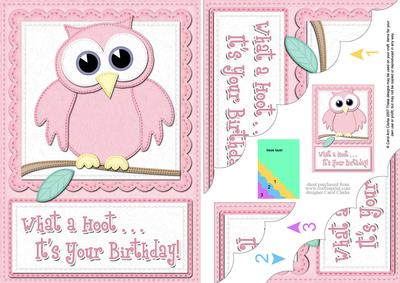 A5 What a Hoot Owl Birthday Scallop Corner Side Stacker