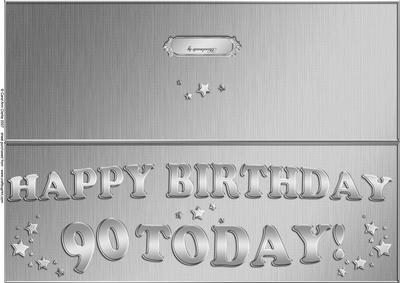 Large Dl 90th Birthday Quick Cut and Fold Card