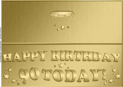 Large Dl 90th Birthday Quick Cut and Fold Card