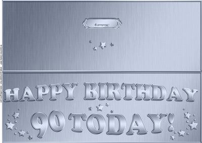 Large Dl 90th Birthday Quick Cut and Fold Card