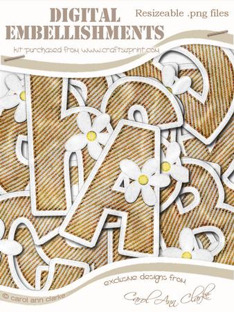 Denim N Daisies Felties Uppercase Alpha Digital Embellishmen