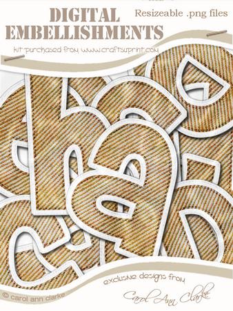 Denim Felties Lowercase Alpha Digital Embellishment