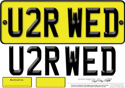 Large Dl You 2 Are Wed Novelty Number Plate N 3D Decoupage