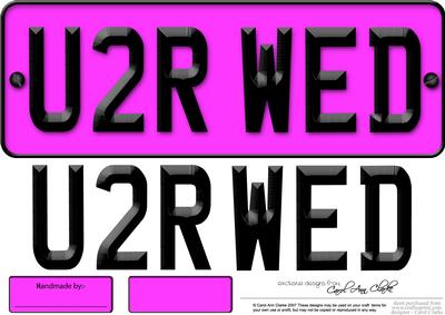 Large Dl You 2 Are Wed Novelty Number Plate N 3D Decoupage