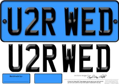 Large Dl You 2 Are Wed Novelty Number Plate N 3D Decoupage