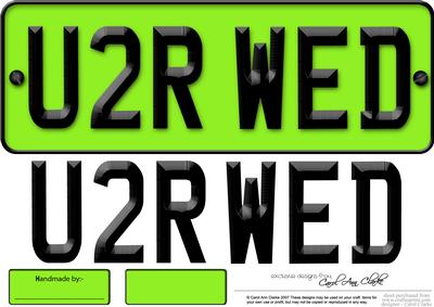 Large Dl You 2 Are Wed Novelty Number Plate N 3D Decoupage