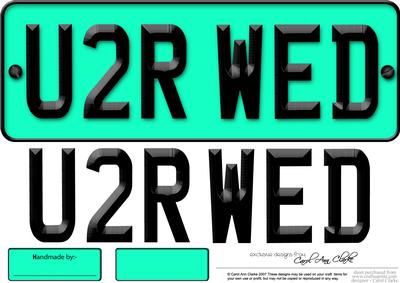 Large Dl You 2 Are Wed Novelty Number Plate N 3D Decoupage