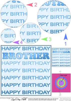 Birthday Brother Circle Pyramage Topper