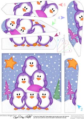 Christmas Penguins Tree Felties Fan Pyramage Topper