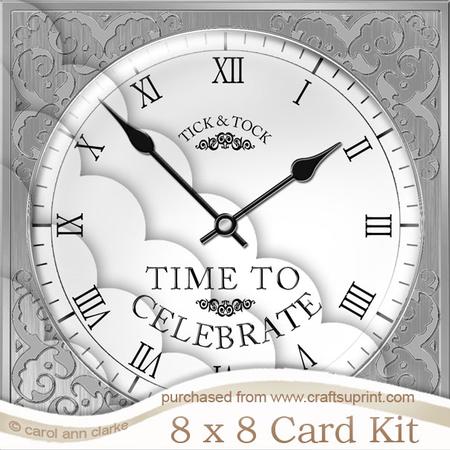 8 x 8 Time to Celebrate Clock Kit with Scalloped Corners