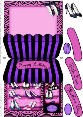 The Designer Shoe Shop Shaped Card Decoupage N Greetings