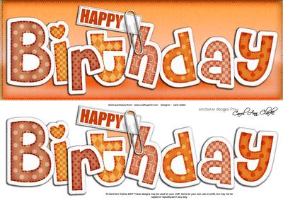 Large Dl Happy Birthday Felties Quick Card N 3D Decoupage
