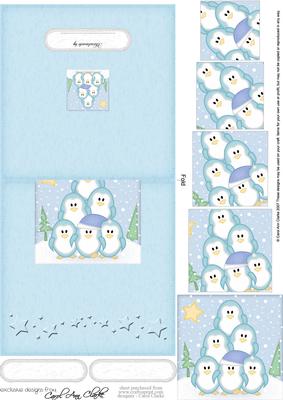 Cute Christmas Penguin Felties No-Hole Over the Edge & spiral pyramid