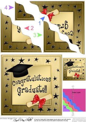 Congratulations Graduate Wavy Corner Side Stacker Topper