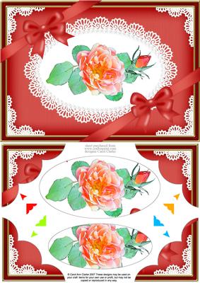 A5 Rose and Lace Scallop Corners and Pyramage