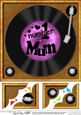 8 x 8 Number 1 Mum Record Scalloped Corner Topper