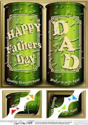 8 x 8 Fathers Day Beer Cans Scalloped Corner Topper