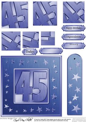 45th Bright Metallic Age Quick Card with Twisted Pyramage