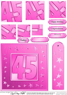 45th Bright Metallic Age Quick Card with Twisted Pyramage