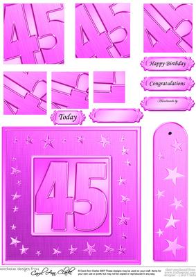 45th Bright Metallic Age Quick Card with Twisted Pyramage