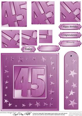 45th Bright Metallic Age Quick Card with Twisted Pyramage