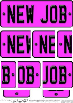 New Job Novelty Number Plate with Side Stacker