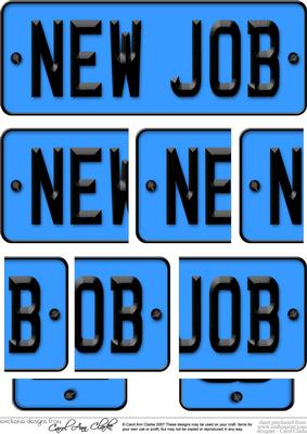 New Job Novelty Number Plate with Side Stacker