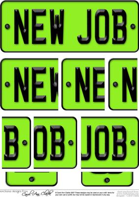 New Job Novelty Number Plate with Side Stacker