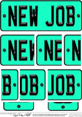New Job Novelty Number Plate with Side Stacker