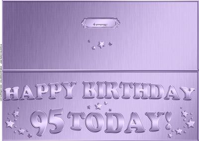 Large Dl 95th Birthday Quick Cut and Fold Card