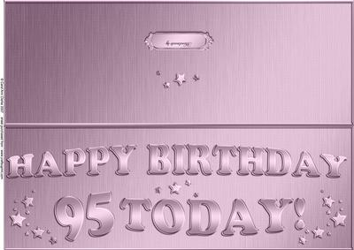 Large Dl 95th Birthday Quick Cut and Fold Card