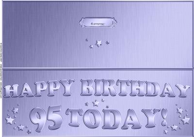 Large Dl 95th Birthday Quick Cut and Fold Card