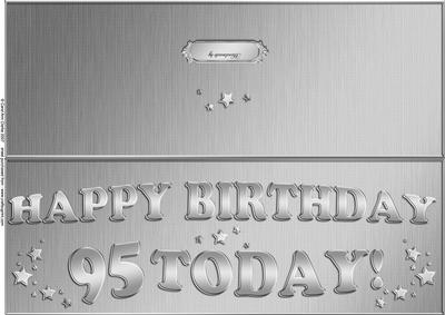 Large Dl 95th Birthday Quick Cut and Fold Card