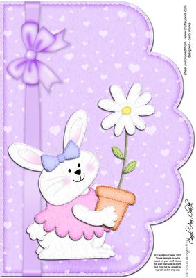 A4 Little Bunny Felties Scalloped Edge