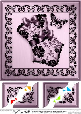 8 x 8 Elegant Boudoir Scalloped Corner Topper