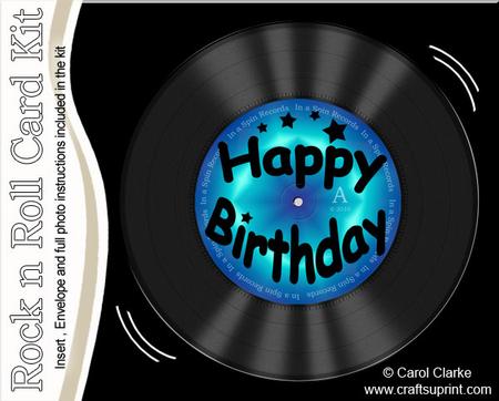 Birthday Record Rock N Roll Kit, Envelope and Insert